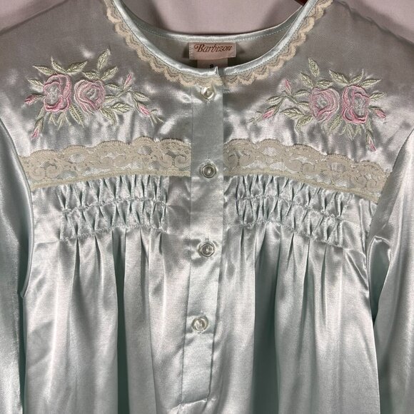 VTG Barbizon Womens Cuddleskin Embroidered Satin Lace Nightgown Size S Feminine - Picture 4 of 8
